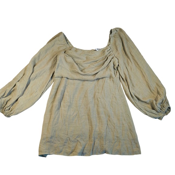 Princess Polly Puff Sleeve Mini Dress Boho Cottagecore Ruched Square Neckline - Picture 1 of 12